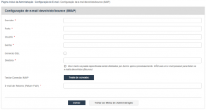 Configuração de devolução (bounce) de e-mail