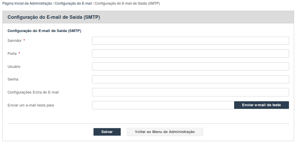 Configuração do E-mail SMTP Geral