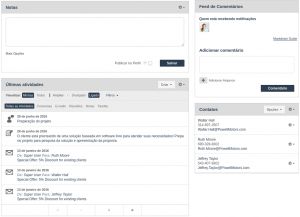 Amplie para visualizar as Últimas Ativiades dos contatos relacionados