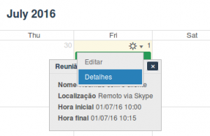 Detalhes de um Evento Compartilhado