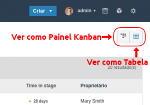 Ver como Painel Kanban em Oportunidades