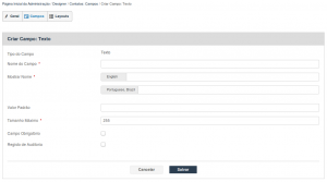 Criando um novo campo personalizado em Contatos através da ferramenta de Designer