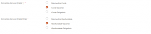 Ferramenta de Designer - Opções gerais específicas para Leads