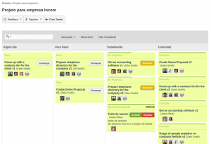 Painel Kanban do projeto