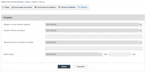 Configuração das Políticas de Segurança dos Grupos no Inovatize Zurmo CRM