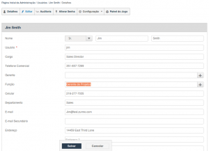 Configuração de nova Função no usuário no Inovatize Zurmo CRM