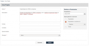 Projeto de implantação do CRM na empresa
