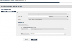 Assistente para criação de Workflow baseado em tempo - Seleção da mensagem