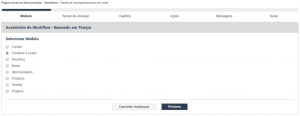 Assistente para criação de Workflow baseado em Tempo - Seleção do Módulo